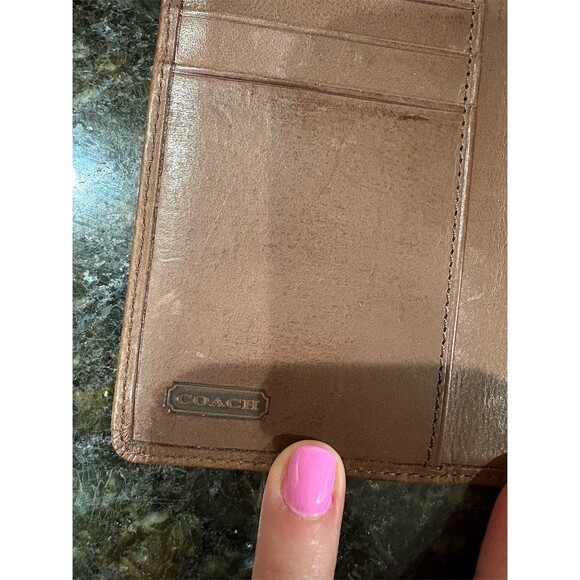 Coach Vintage Wallet Womens Brown Billfold Tab Closure Brass Logo Plate - Picture 8 of 8